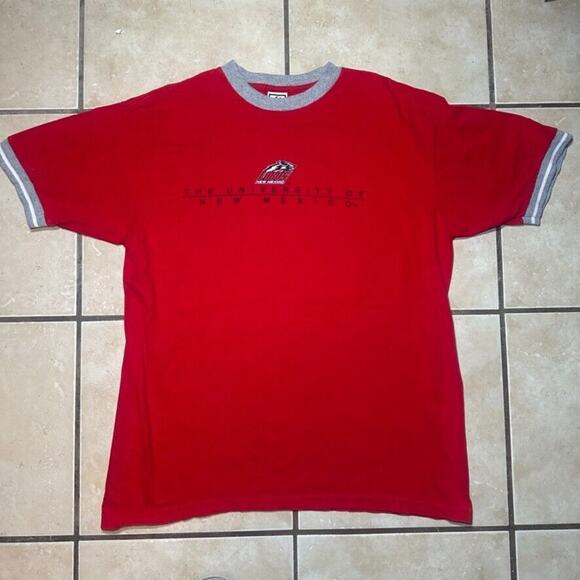 Vintage Savvy University of New Mexico Lobos Red Ringer T-Shirt Mens Size Large - Picture 1 of 7